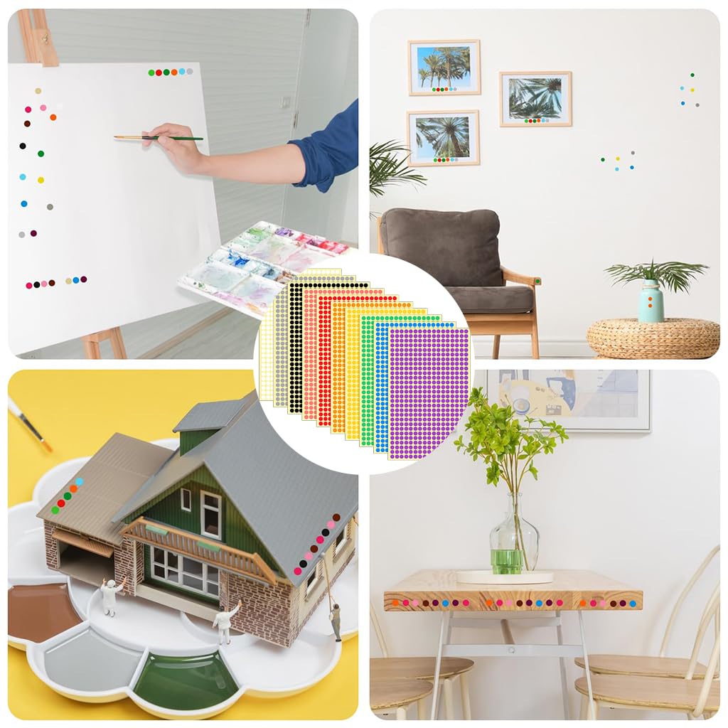 HASTHIP Colored Dot Stickers for Labeling and Organization with Easy Peel Design | 10 Sheets 6mm Round Labels