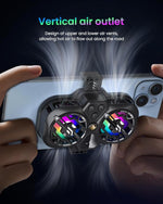 HASTHIP® Phone Cooler LED Dual Turbo Fan Phone Cooler with Real Time Temp Display