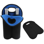 HASTHIP® Bolsa Portabotellas de Vino para 2 Botellas 750ML,Bolsa de Neopreno Aislante Reutilizable,Portador Vino con Asa Transporte Antideslizante Protectora para Viajes Fiestas y