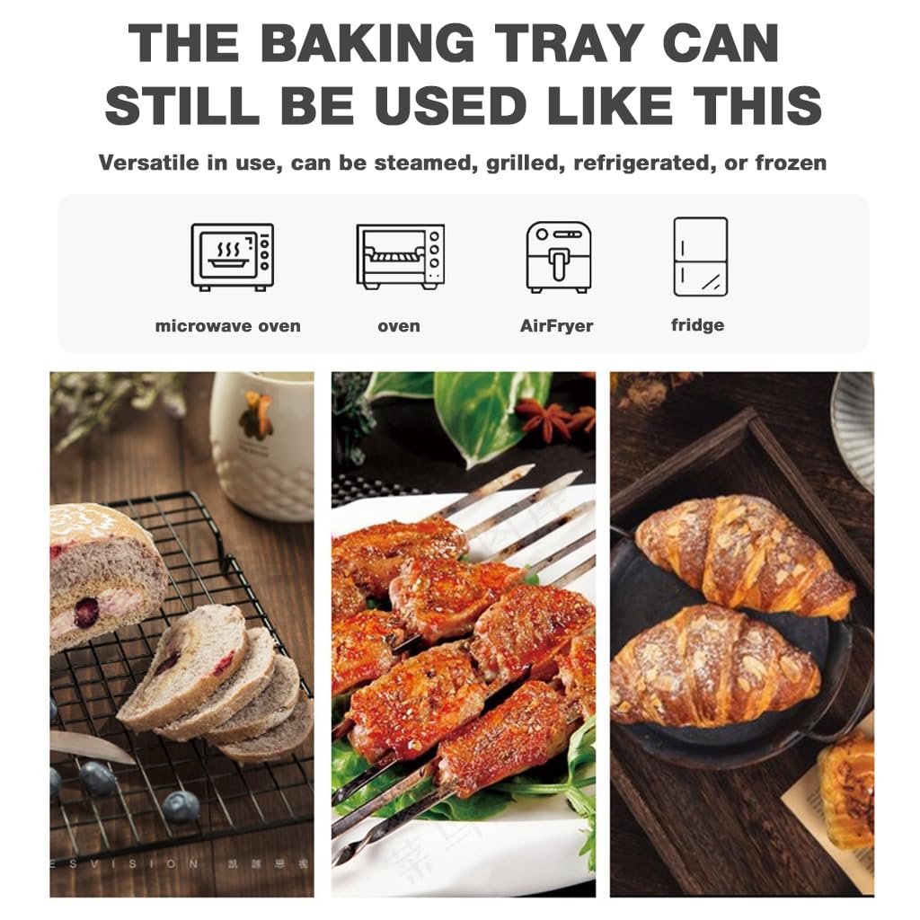 HASTHIP Silicone Air Fryer Liner 8 inch for Even Cooking with Multi Hole Divider | Food Grade Collapsible Bowl Shape