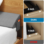 HASTHIP Headboard Cushion for Bed with Side Phone Pocket 39 x 10 x 6 in Grey Foam | Gap Cover Pillow for Comfortable Support