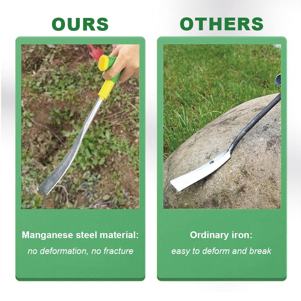 HASTHIP Gardening Weeder Tool for Weeding and Digging with Narrow Spade Head | Stainless Steel T Handle