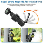 HASTHIP® Compatible with D-JI, Magnetic Wall Mount Folding Bracket for Pocket 3 Action Camera, Adjustable Magnetic Wall Holder, Ultra Strong Magnetic Base, Portable Outdoor Filming Accessories