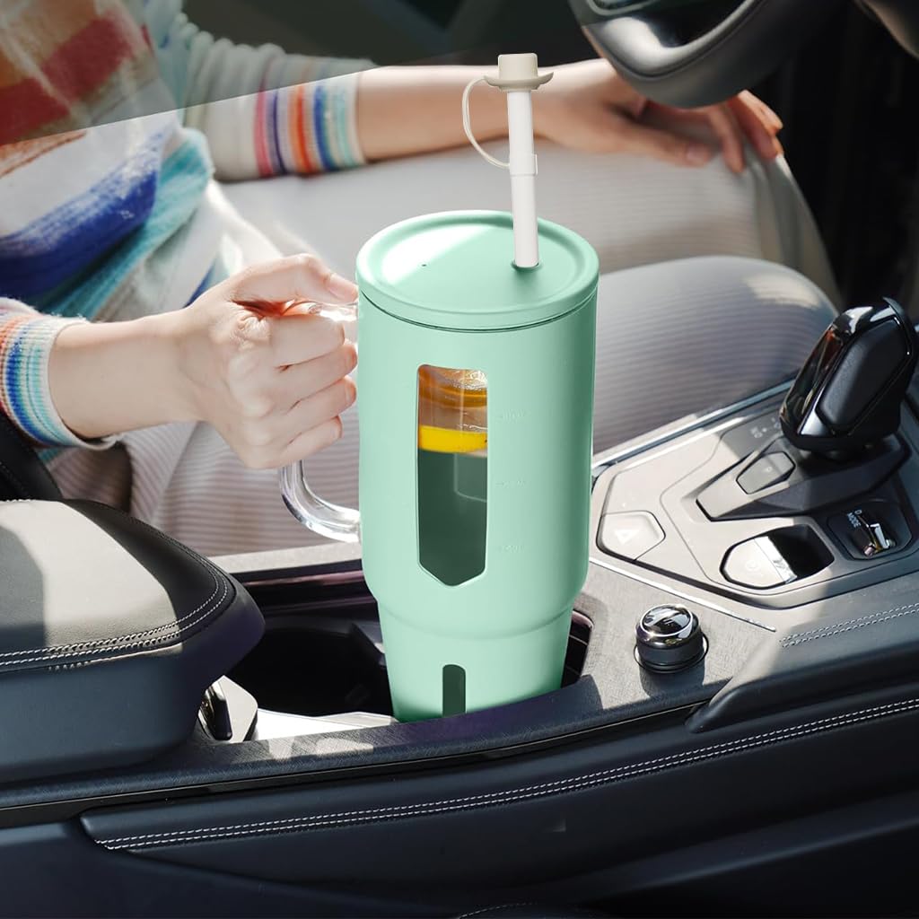 HASTHIP Silicone Straws for Stanley 40 30 oz Cups featuring 12 in length and BPA free caps
