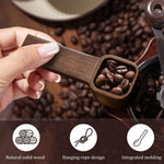 HASTHIP® Wooden Coffee Bean Spoon Measuring Cup Ground Coffee Spoon, Natural Wood Square Shape Kitchen Spoon for Condiments, Seasoning, Dry or Wet Use, 10g Capacity