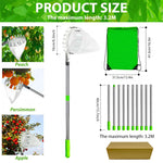 HASTHIP® Extendable Mango Plucker Tool - 10.5ft Fruit Plucker with Adjustable Pole - Alloy Material Telescopic Pole - Equipped With Net & Pole - Tree Fruit Plucker Stick - Easy To Use Fruits Catcher