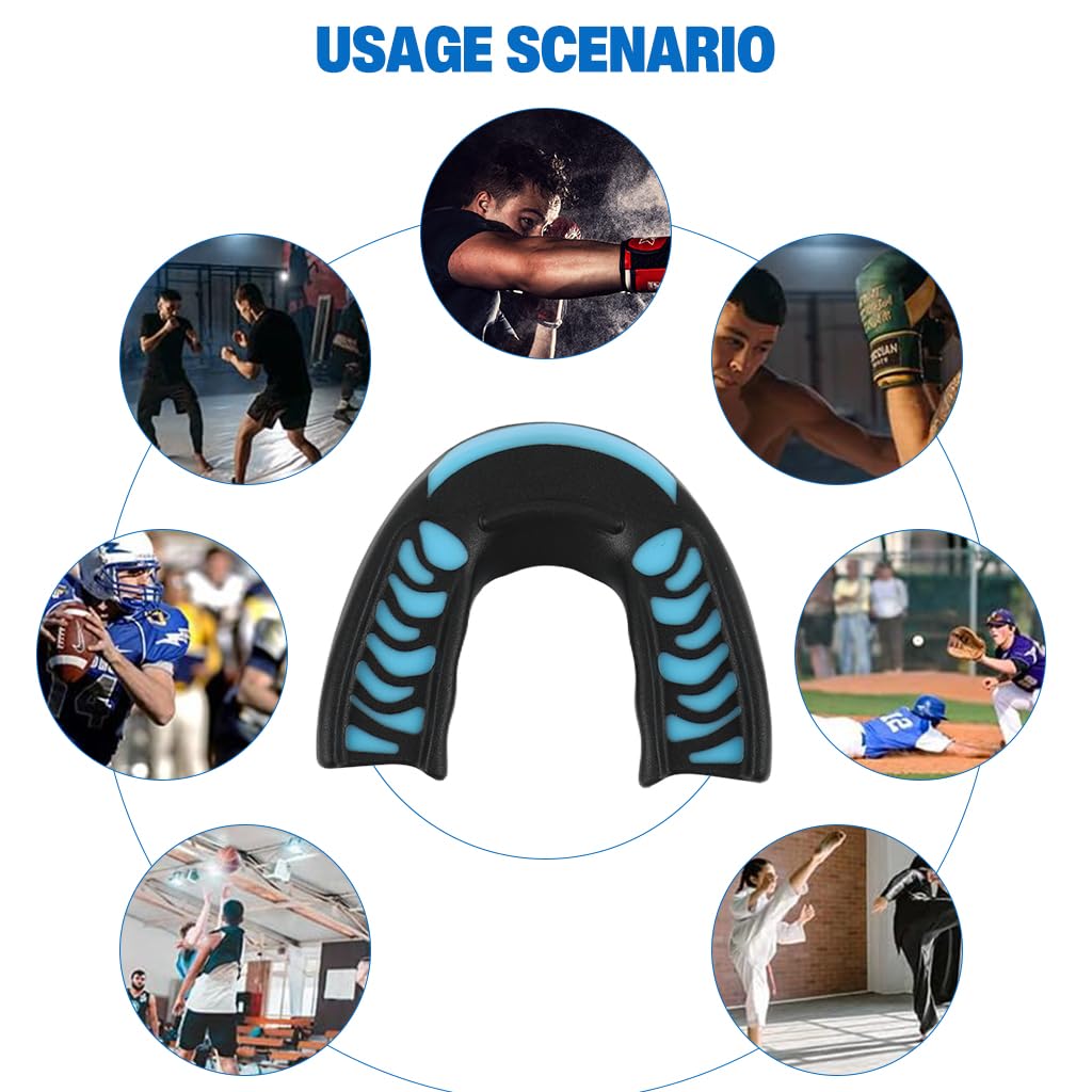 HASTHIP® outh Guard for Braces for Adults & Youth, Sports Football, Boxing & MMA, Dental Protection, Comfortable Fit, Customizable, Durable, Clear, Single Pack