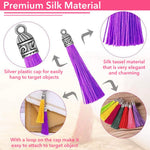 HASTHIP Tassels for Jewelry Making with 100 mixed colors and hanging loop design | 2.36 inch silky polyester set