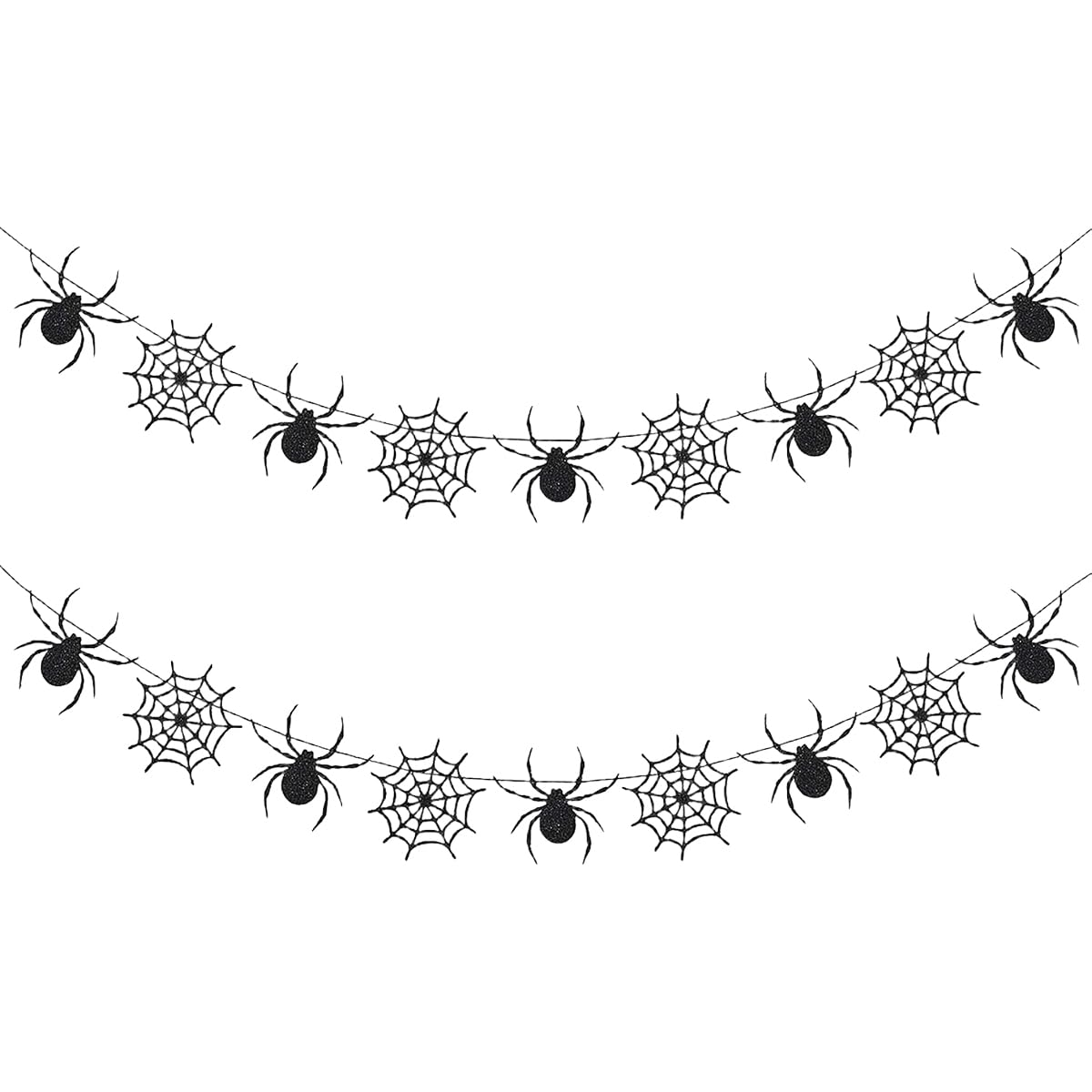 HASTHIP Halloween Tinsel Garland for Home and Party Decor with 6.6ft Cuttable Design | Featuring Pumpkin Spider Bat Cutouts in Orange and Purple