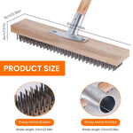 HASTHIP 11.8in Stainless Steel Bristle Scrub Brush Head for Heavy-Duty Cleaning