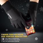 HASTHIP® Grey Cycling Gloves, Warm Winter Gloves, Water-Repellent, Touchscreen Gloves, Windproof Running Gloves, Non-Slip for Men and Women, for Running, Cycling, Climbing