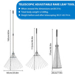 HASTHIP Retractable Garden Leaf Rake for Lawn and Yard featuring 77–165cm Handle & 15 Tines