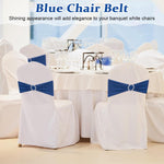 HASTHIP Chair Sashes for Wedding and Banquet with Tie Free Stretch Design | 20 Pack Blue Spandex Bands