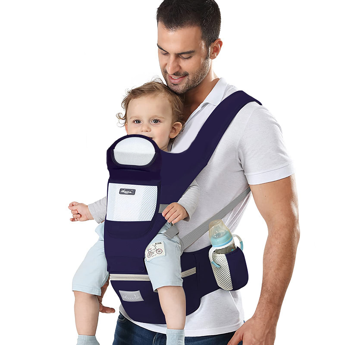 HASTHIP® 6-in-1 Baby Carrier with Lumbar Support 360 All-Position Baby Wrap Carrier Front and Back