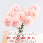 HASTHIP Artificial Chrysanthemum Flowers for Table Decor featuring 10pcs 9in Pink Fabric Bouquet