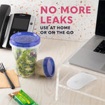 HASTHIP Food Deli Containers for Meal Prep with Twist Top Airtight Lids 32 Oz 3 Pack | BPA Free