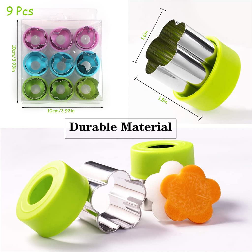 HASTHIP Cookie Cutter Shapes Set for Baking and Sandwiches with 9 Molds & PP Handle | Stainless Steel