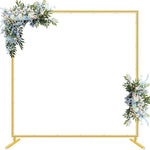 HASTHIP® 200cm Wedding Arch Backdrop Stand - Metal Square Backdrop Stand Decoration - Gold Wedding Arches Stand - Square Balloon Arch Stand for Wedding - for Wedding, Birthday, Background Decoration