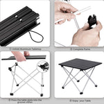 HASTHIP® Camping Table Foldable Table 56*40.5cm Aluminum Top for Outdoor Cooking, Hiking, Travel, Picnic, Sturdy Constructed Camping Table with Storage Bag