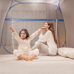 HASTHIP Pop Up Mosquito Net Tent for Double Bed with Dual Zip Doors and Mattress Straps | 6.6x5.9ft Breathable Mesh