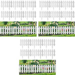HASTHIP Garden Fence for Outdoor Borders with Connectable Design 18PCS 50x30cm White PVC | Decorative Plant Partition for Flower Bed and Porch