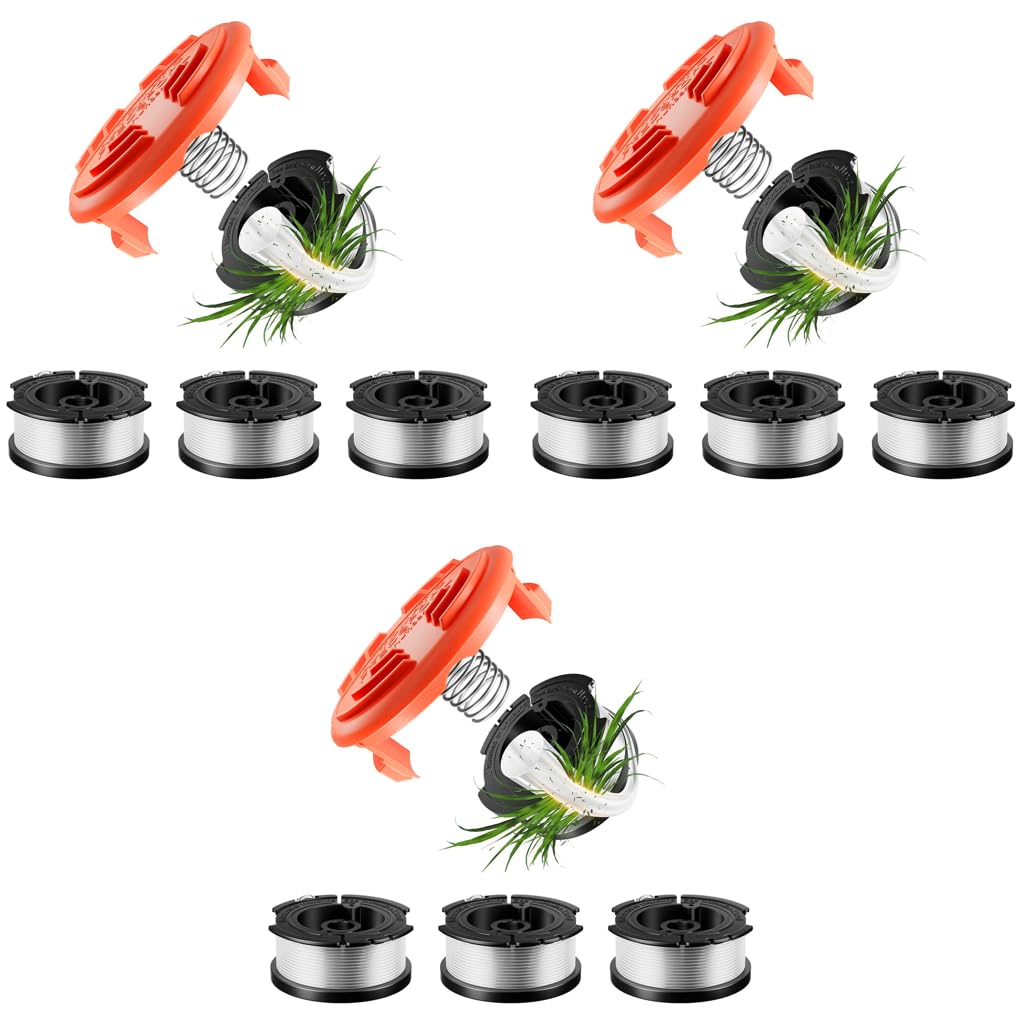 HASTHIP Grass String Trimmer Wire for Garden Use with 12PCS 30ft Nylon Spool and Spring Cap