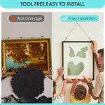 HASTHIP Hooks for Picture Hanging with Quick Release Buckles and 1m Adjustable Stainless Steel Wire