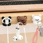 HASTHIP® Cute Cartoon Desk Cable Holder Organizer, Self Adhesive Single Charging Cable Holder Retainer for Desk, Decorative Cable Holder for Car, Desk, Bedside