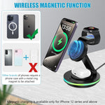 Magnetic Wireless Charger for iPhone 3 IN 1 Wireless Magentic Charger for iPhone, iWatch & Airpods Fashion Travel Folding Wireless Magentic Charger with Light