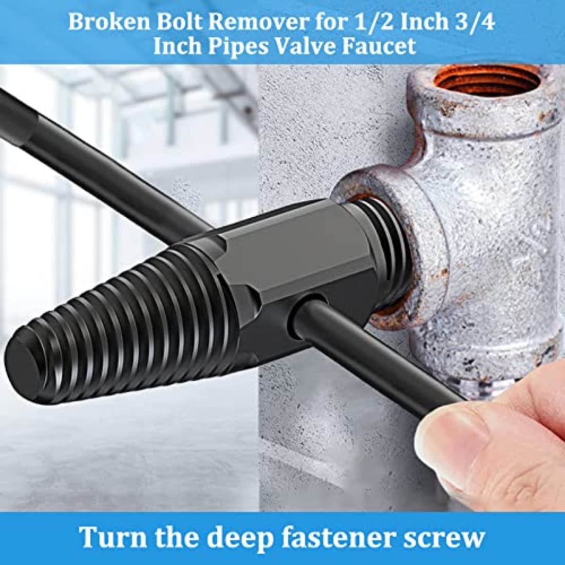 HASTHIP Screw Extractor for 1/2 & 3/4 Inch Pipes featuring Dual Head Design and 12cm Handle | Removes Damaged Bolts