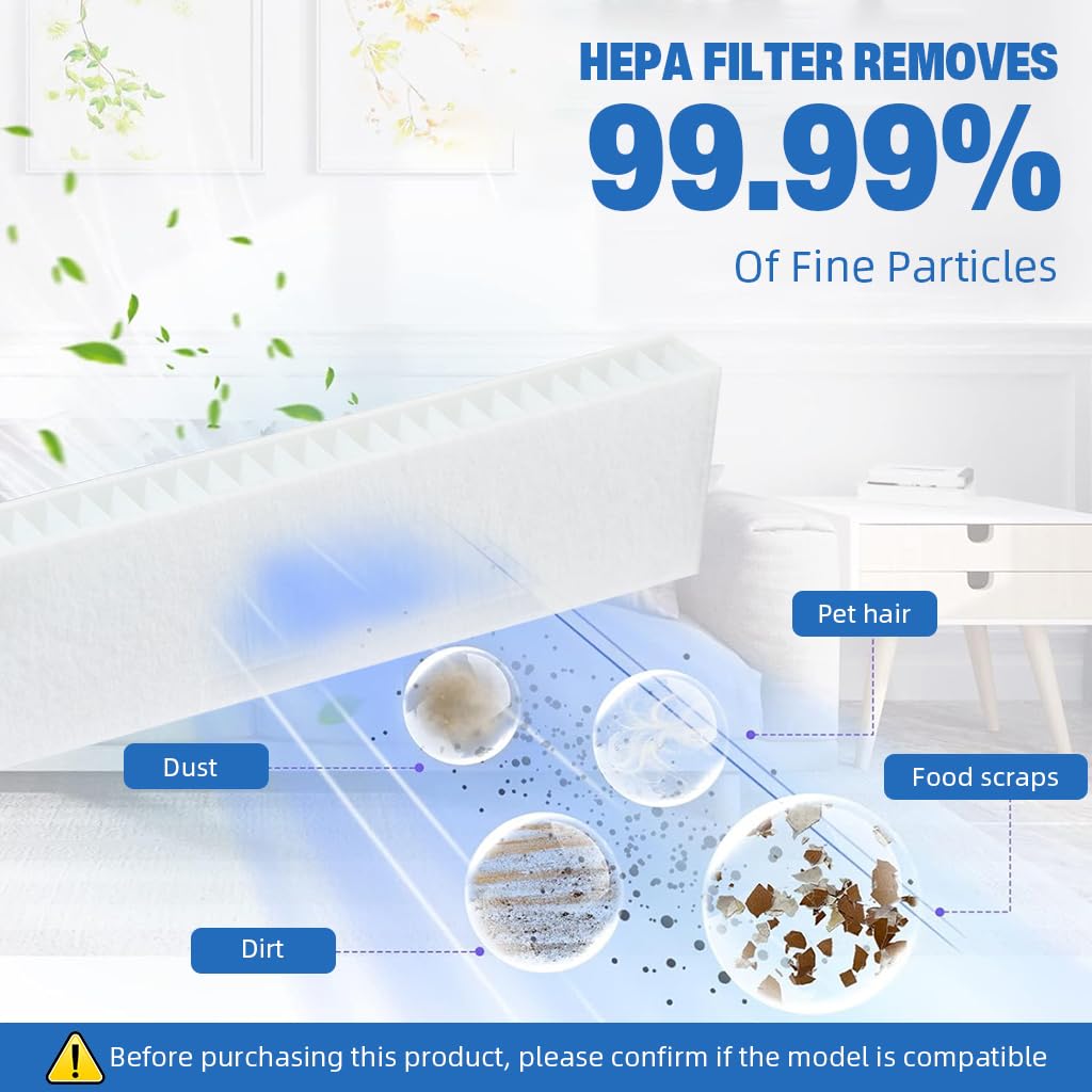 HASTHIP® 8Pcs Replenishment Kit, Replacement Parts Vacuum Cleaner Replacement Accessories for ILIFE A80 Pro Robot Vacuum Cleaner, Replenishment Parts Includes 4 Side Brushes, 2 Mop Cloth, 2 Filters