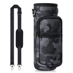 Water Bottle Carrier Bag with Pocket for Stanley 40 OZ Tumbler with Adjustable Shoulder Strap, Sports Water Bottle Accessories Accessories for Hiking Travelling Camping, Black