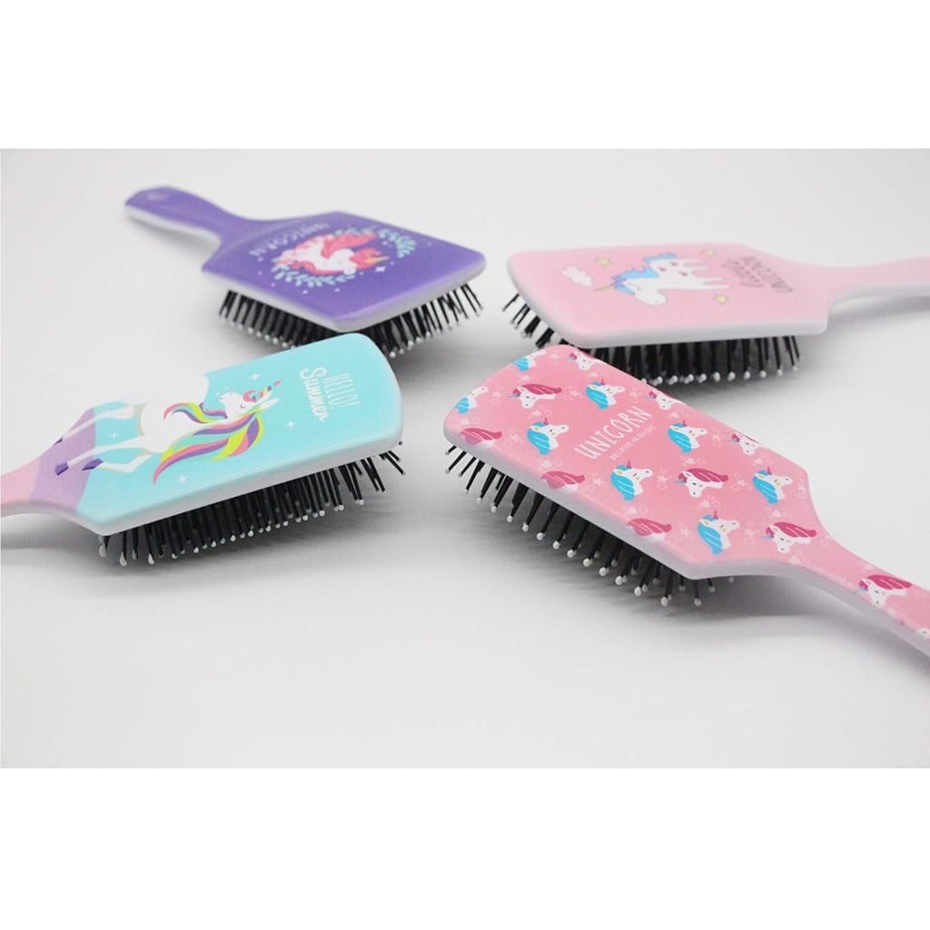 HASTHIP® Hair Brush, Pink Unicorn Hair Brush with Ball-tipped Nylon Bristle