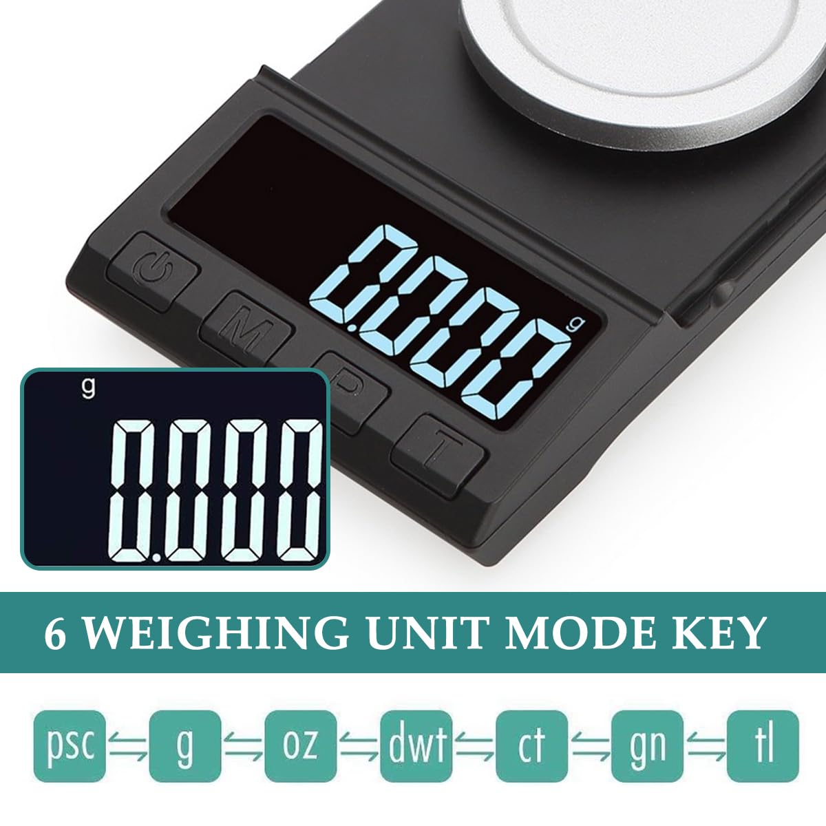 HASTHIP Digital Kitchen Weighing Scale for Home with 50g Capacity and 0.001g Precision | Portable LCD Pocket Scale with Tray Calibration Weight and Tweezer