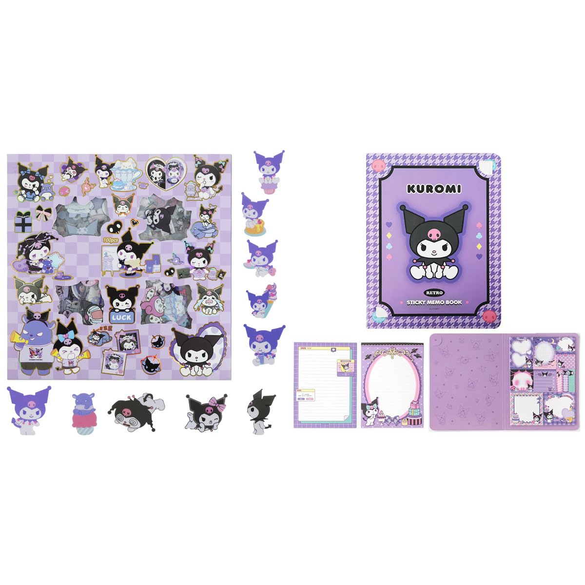 HASTHIP Kuromi & Melody Sticker Set for DIY Crafts with 100 Vinyl Pieces | Cute Sanrio Gift