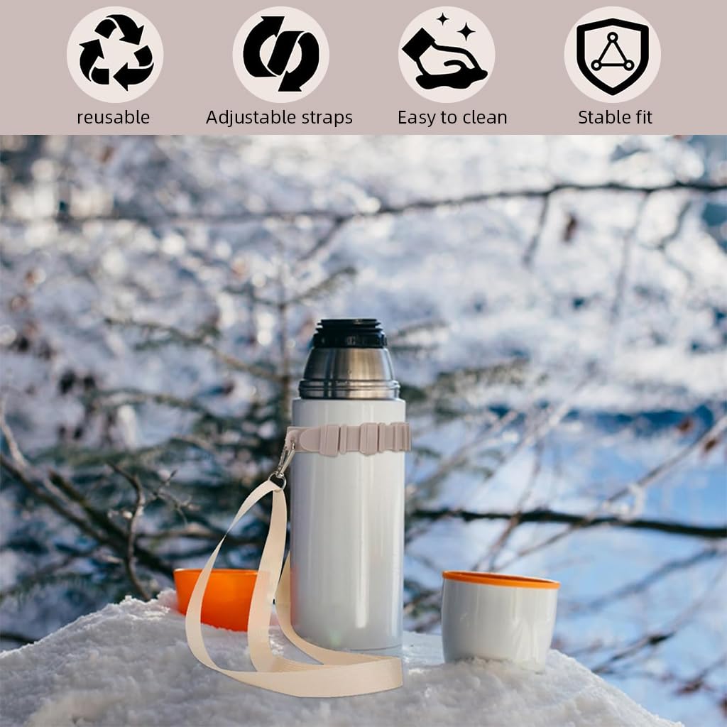 HASTHIP Water Bottle Carrier for Hiking and Camping with Adjustable Silicone Strap | Removable Shoulder Sling for Walking and Picnic