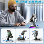 Magnetic Wireless Charger for iPhone 3 IN 1 Wireless Magentic Charger for iPhone, iWatch & Airpods Fashion Travel Folding Wireless Magentic Charger with Light
