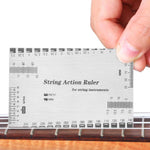 HASTHIP String Action Ruler for Guitar Setup with Etched Precision Scale and Stainless Steel | Compact Portable Gauge for Acoustic Electric and Bass