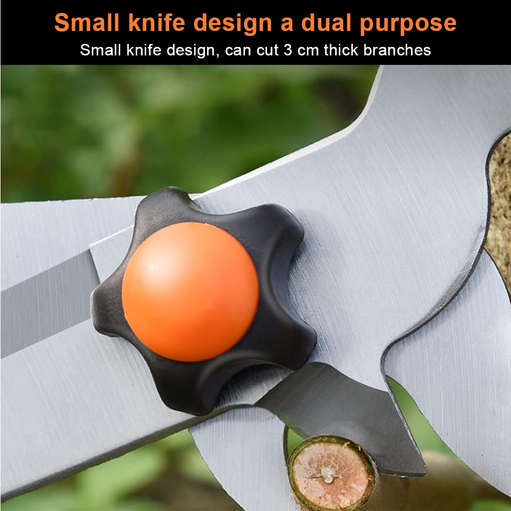 HASTHIP Telescopic Hedge Shears for Garden Pruning with SK5 Steel Blades and Non Slip Grip 27.9–34.2 in