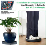 HASTHIP Plant Pot Stand for Indoor and Outdoor Use with 4 Smooth Wheels | 25cm Resin Tray