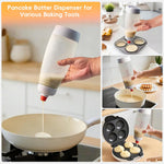 HASTHIP Pancake Batter Dispenser for Cupcakes and Muffins with Stainless Steel Blender Ball | Food Grade Reusable Mixer Bottle Featuring Integrated Scraper