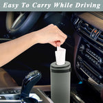 HASTHIP® Car Tissue Paper Holder, Cylinder Tissue Box, 2.75'' PU Leather Round Tissues Container Fit for Car Van Bathroom Office Use, Car Cup Holder Car Tissues Box Car Tissue Holder Car Tissue Tube