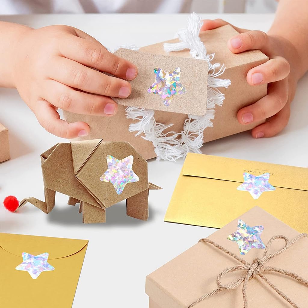 HASTHIP Star Stickers for Reward Charts with Holographic Glitter Surface 500 pcs 1 in | Sparkly Incentive Decor for Kids Teachers and School