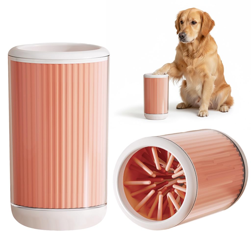 HASTHIP® Dog Paw Cleaning Cup, Portable Soft TPR Bristles Design, 360 ° Rotation Cleaning Cup for Cat & Dog Paws, Removes Dirty, Mud, Detachable Construction, Effortless Clean and Care