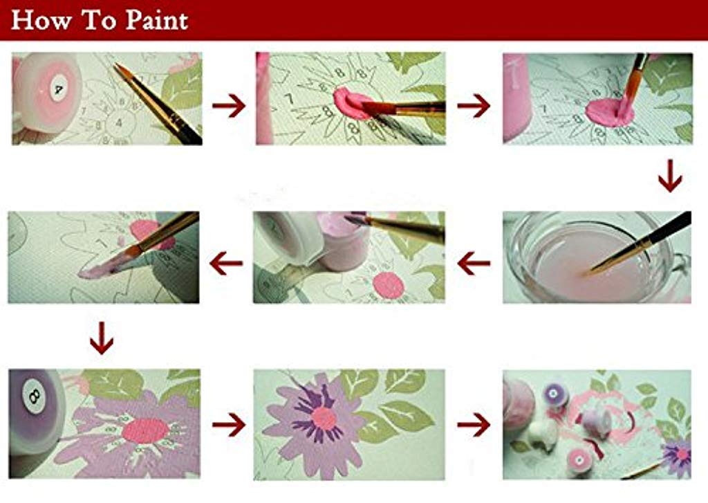 HASTHIP Paint by Numbers Kit for Kids and Adults with Brushes 16×20 in Canvas | Gift Idea