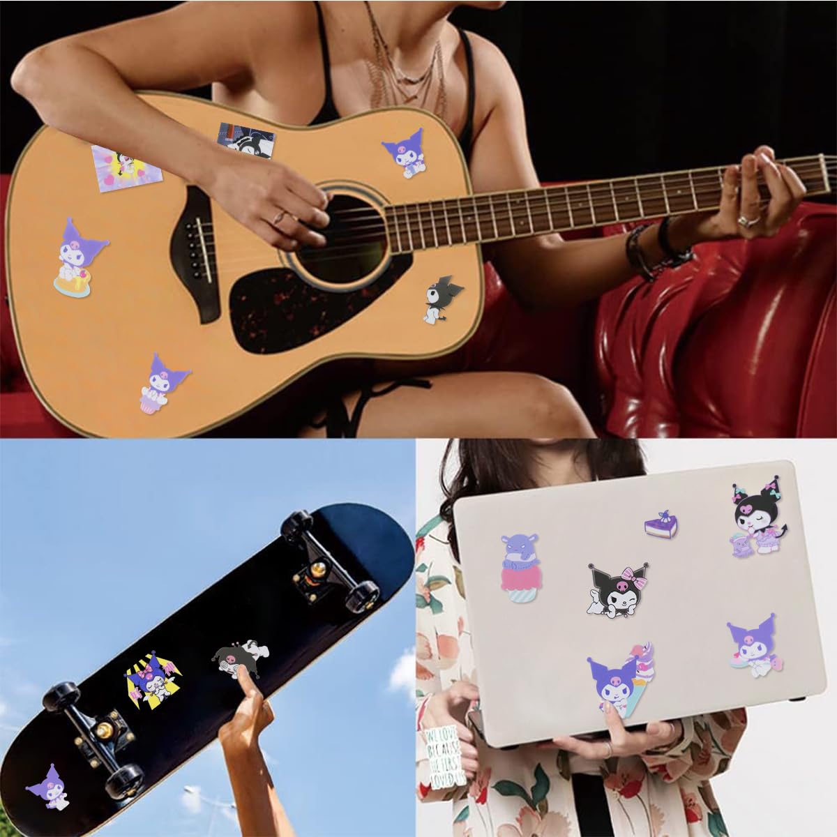 HASTHIP Kuromi Sticker Gift Set 100 Pcs for DIY Decor with Vinyl Material | Cute Kawaii Stickers for Kids and Teens