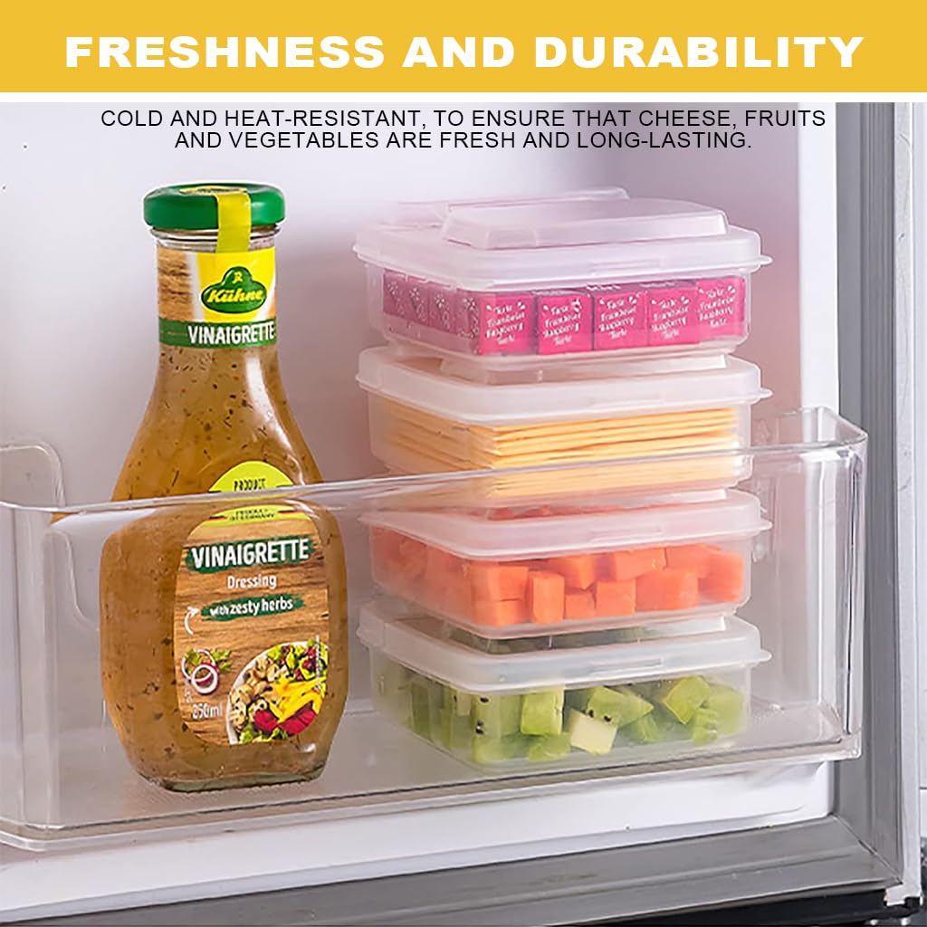HASTHIP Cheese Storage Containers for Fridge featuring Airtight Flip‑Up Seal Lids 3.9×3.9 in | BPA‑Free Plastic 2 Pack