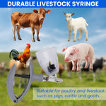 HASTHIP Livestock Syringe for Vaccines with 5ml Adjustable Dose featuring Automatic Repeating Mechanism | Ideal for Cattle Sheep and Pig Injections