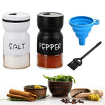 HASTHIP Spice Jars 2Pcs for Kitchen with Airtight Lid and Folding Funnel | Glass Dispenser Set