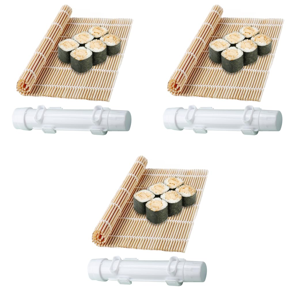 HASTHIP Sushi Making Kit for Beginners with Rolling Bazooka and Bamboo Mat 3PCS | DIY Home Sushi Rolls